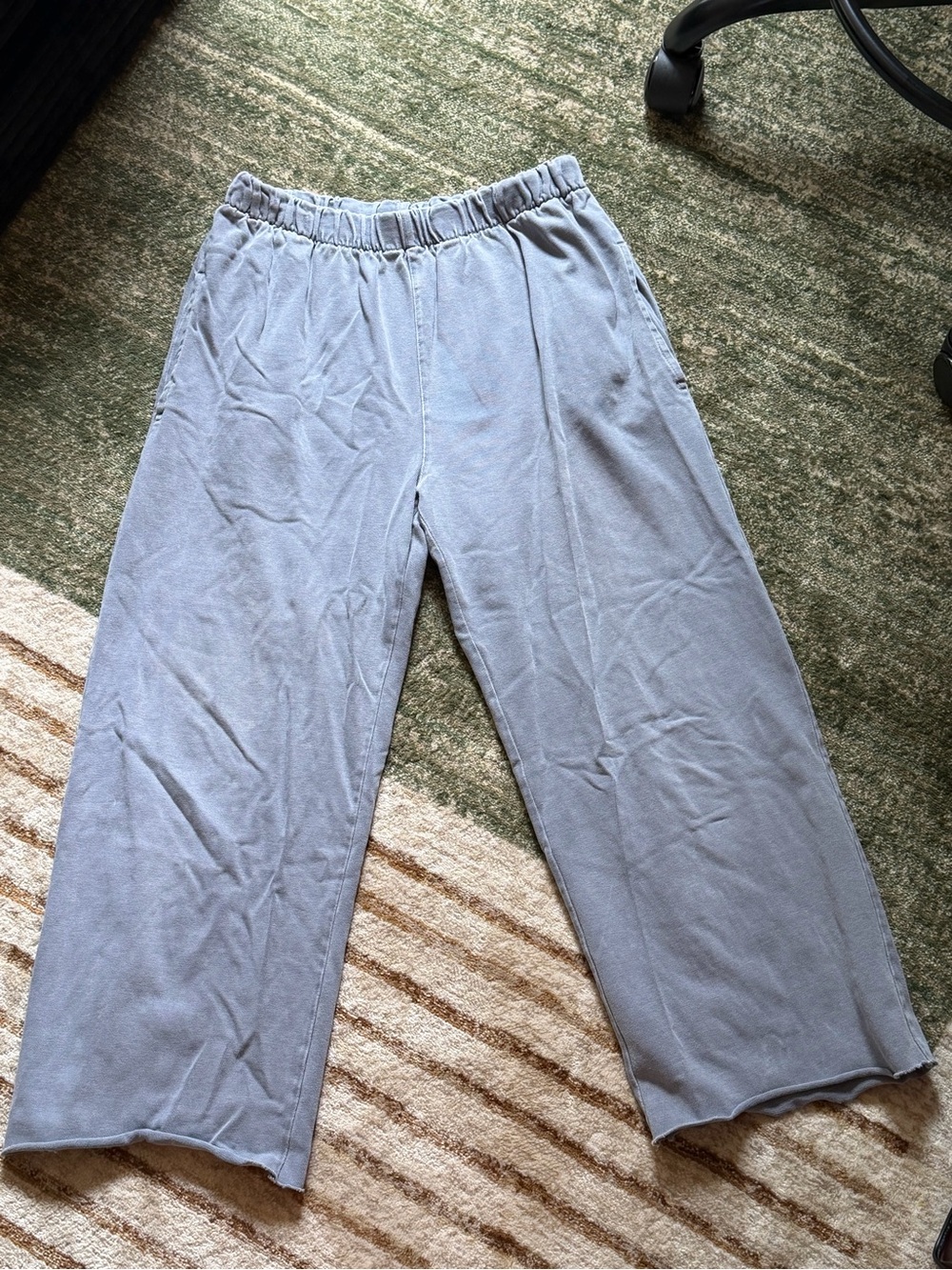 Brandy Melville Light Blue Wide-Leg Sweatpants (cut to be capris!!!)